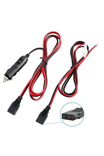 Choice Car Charger CB Radio 3-Pin Plug Power Cord 2-Wire Cable 15M/59Inch With 12V Cigarette Lighter for 88