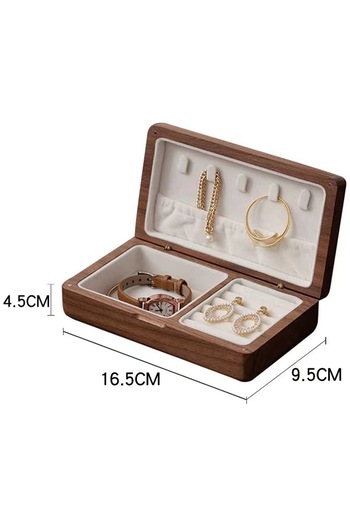 Choice 1pcs Premium Wooden Jewelry Box - Wedding Ring Holder, Earring & Rings Storage, Elegant Gift Box for
