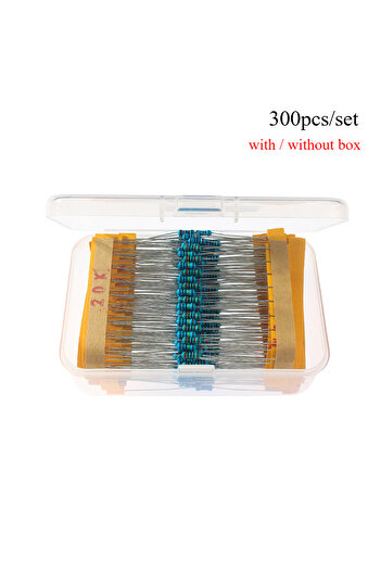 Choice With box - 300PCS 300/600PCS 1/4W Metal Film Resistor kit 1% 30 values 0.25W Resistors Kit 10Ω~1MΩ c