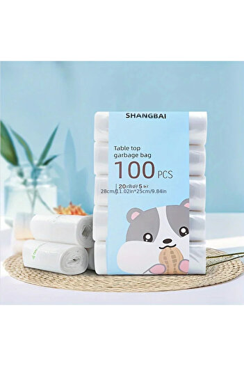 Choice 40pcs White 2-5 Rolls/pack Disposable Small Trash Bags Transparent Garbage Bag Thick Portable Durabl