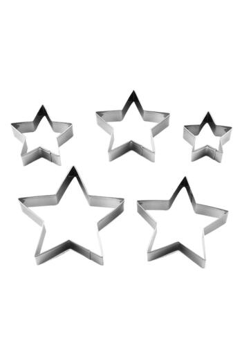 Choice Red 5Pcs/set Star Cookie Cutters Set Stainless Steel Pastry Mold Cookie Cutter Set Star Cookie Cutte