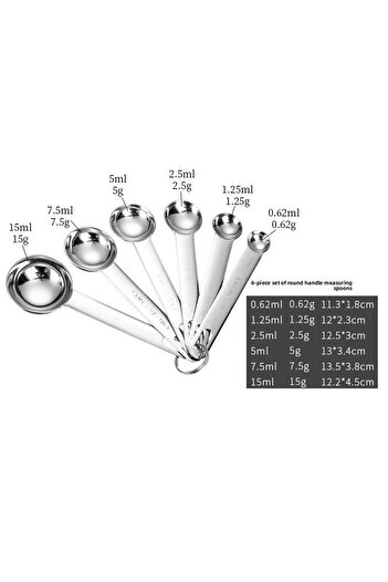 Choice 6pcs 6/7PiecesFood GradeStainless Steel Measuring Spoon Set Multipurpose Coffee Powder Seasoning Mea