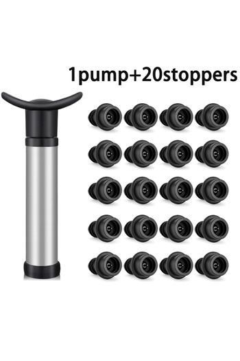 Choice 21pcs set Wine Saver Vacuum Stoppers,Vacuum Pump Preserver Wine Saver Reusable Bottle Sealer Keeps