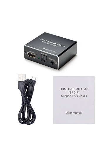 Choice مستخرج صوت أسود متوافق مع HDMI + مستخرج صوت متوافق مع محول مستخرج ستيريو بصري