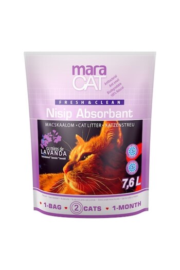 Maravet Pack of 4 x Maracat Cat Litter Sand, Silicate Absorbent Lavender, 7.6 L