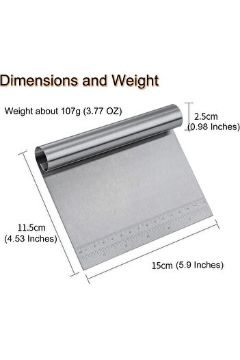 Smart Kitchen Stainless Steel Dough Scraper 15 x 11 cm