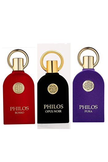 PHILOS PURA SET OF 3 UNISEX PERFUMES - + ROSSO + OPUS NOIR