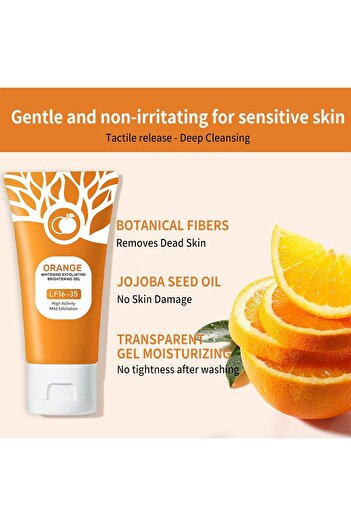 Ezyuanchly Orange Peeling Gel by Ezyuanchly, Moisturizing Exfoliating Gel for Face and Body (2 Pack)