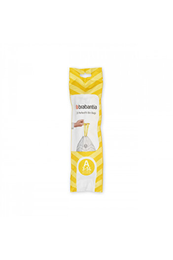 Brabantia PerfectFit Sort&Go/Touch 647033 bin liners, Size A, 3-5 l, 20 pieces, White