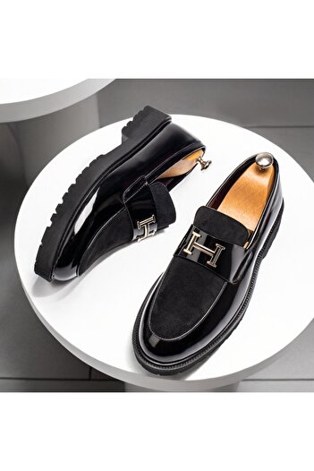 BMoD Black men's casual loafers with thick sole MOD13721