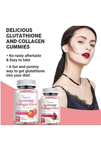 NATUREGLOW Glutathione Collagen Gummies Anti- Aging Whitening Skin Glow Collagen Vitamins