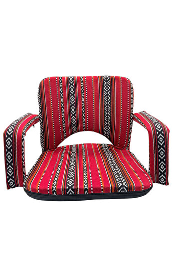 VELMORE Paradiso Floor Lounge Chair - Sand Proof Polyester Beach & Camping Chair - RED