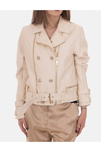 Guess Guess faux leather jacket, cream