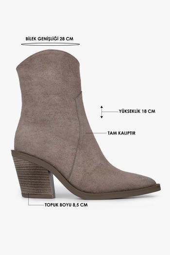 Shoeberry Γυναικείες μπότες καουμπόικες από καστόρι Bellini Mink
