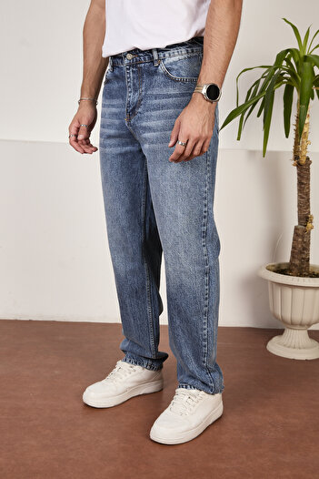 FRANKNESS JNS Men's Baggy Jeans Relaxed Fit Pants