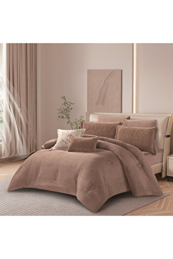 HOURS Horse double-sided winter bedspread, fur and velvet, suitable for a double bed size of 200 x 200 cm, consisting of 8 pieces, 240 stitches