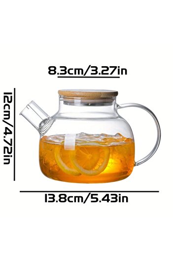 Choice S 1pc 1L/1.8L Large Capacity Glass Teapot High Temperature Resistant Kettle for Steamed Juice Fruit