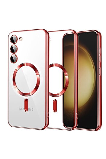 SKYDDAR INNOVATION Case for Samsung Galaxy S23 Plus, Luxury Shield Magsafe, sticker set, Red