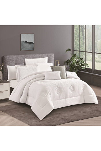 HOURS Horse double-sided winter bedspread, fur and velvet, suitable for a double bed size of 200 x 200 cm, consisting of 8 pieces, 240 stitches