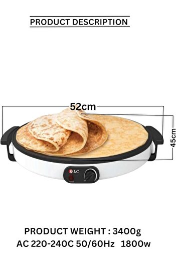Generic DLC Electric Crepe Maker 45cm 1800W DLC-38251
