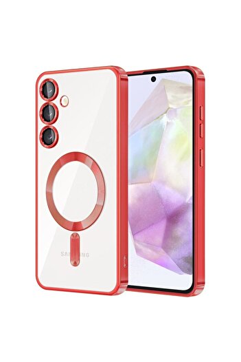 SKYDDAR INNOVATION Case for Samsung Galaxy A55 5G with integrated Magsafe, Luxury Shield - Red