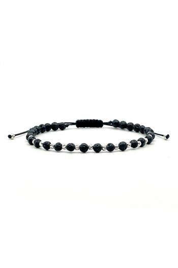Velar Bracelets Bratara din Snur cu Pietre Semipretioase Vulcanice si Bile din Argint 925
