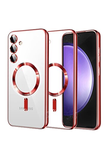 SKYDDAR INNOVATION Case for Samsung Galaxy S23 FE, Luxury Shield Magsafe, sticker set, Red