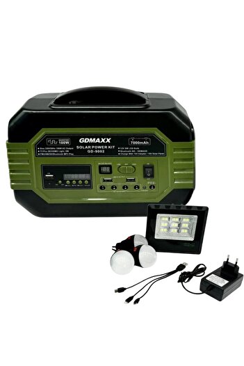 ZanaCasei Portable Solar Power Kit GDLITE-9002 - 100W, Solar Panel, FM/MP3 Speaker, LED Lighting