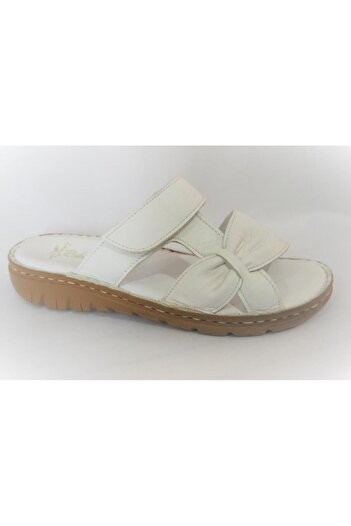 Herayakkabi Women's 103 Velcro Model Genuine Leather Workshop Soft Sole Slippers