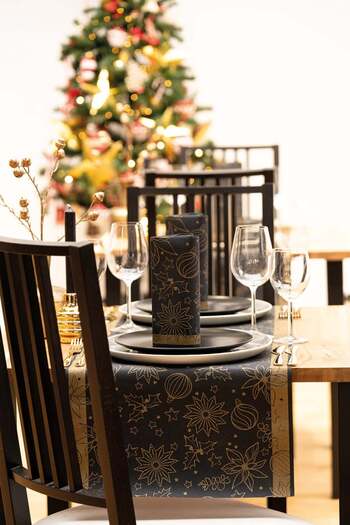 Mank Christmas table runner, Linclass - Milan schwarz / black / 40 × 24 cm / 1 pc