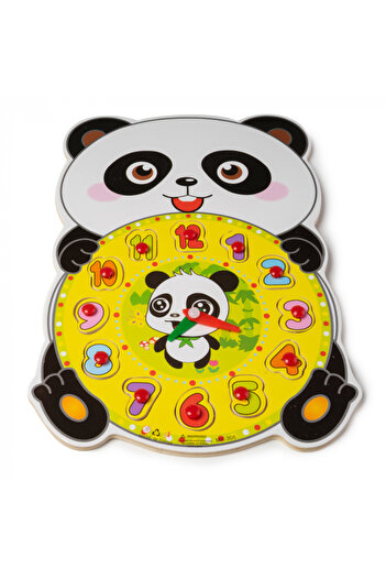 Nurio Wooden Puzzle Clock - Panda Bear - RESEALED