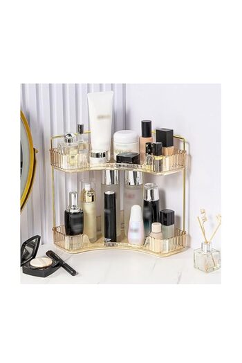 Generic Strayelf 2-Tier Corner Bathroom Counter Organizer,Large Makeup Organizer Countertop,Skincare Organi