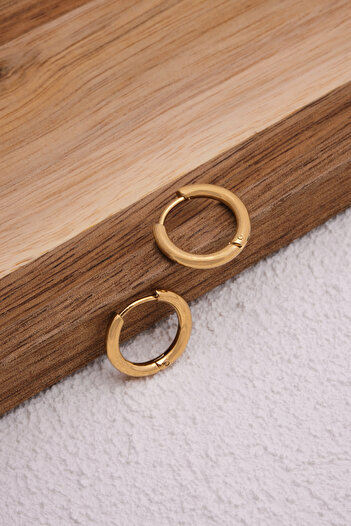 ByFlorya Jewelry Steel Hoop Earrings Non Tarnish Diameter 1.8cm Suitable for Daily Wear Tube Earrings