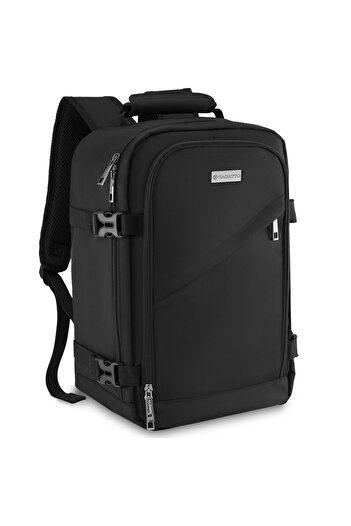 zagatto Rucsac calatorie, Negru, Bagaj de mana cabina avion, 40x30x20 cm, Wizz Air/ Ryanair, 10kg, ZG1000
