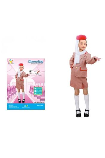 TSUMAB Children’s Air Hostess Costume – Flight Attendant Role Play Dress for Kids