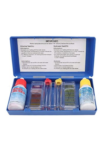 Generic PH Chlorine Testing, Swimming Pool Special Test kit Accessories Chlorine Kit Water Quality Test Box