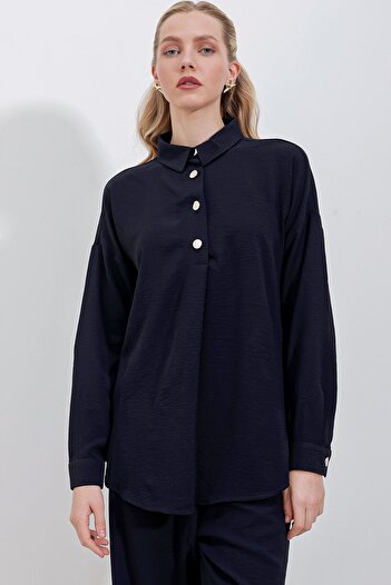 Hiccup Bdart Button down Long Sleeve Shirt and Wide Leg Pants Set