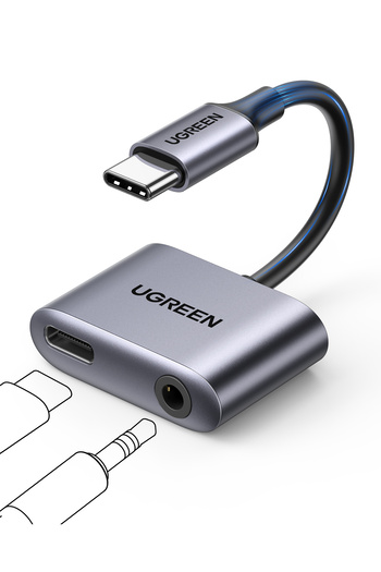 Ugreen USB-C 3.5mm Kulaklık Jakı Ses Adaptörü ve Şarj Cihazı DAC Tip C - Aux Kulaklık Ayırıcı, 60164