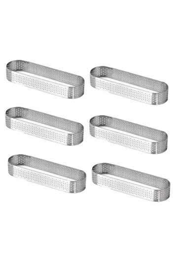 Generic Blythornix Cake Ring Tart Pans Stainless Steel, Oval Cake Molds for Baking, Heat Resistant Perforat