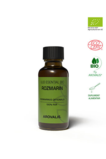 Arovalis. ORGANIC ROSEMARY ESSENTIAL OIL (Rosmarinus officinalis – CT. Cineol) 100% PURE
