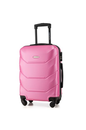 zagatto Cabin Trolley, Pink, 55x40x20 cm, Trolley, Hand Luggage, Cabin Suitcase, 4 Wheels, Lock, ABS, ZG504