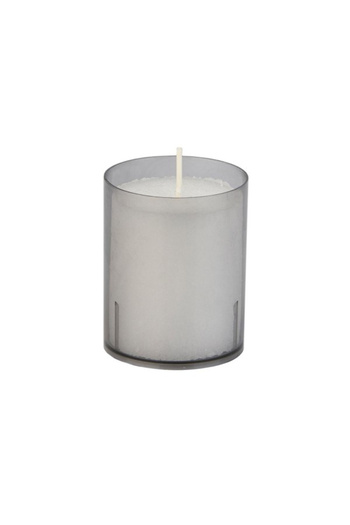 Mank Cylindrical candle in gray plastic jar, Ø 5 cm x h 6.5 cm, 1 pc.
