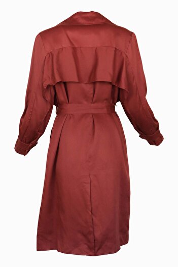 Vero Moda Trench Coat Dapple Brown - L, Brown, Lyocell 100%