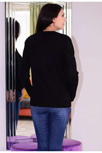 Elis Fashion Pulover Wonderful Design Black