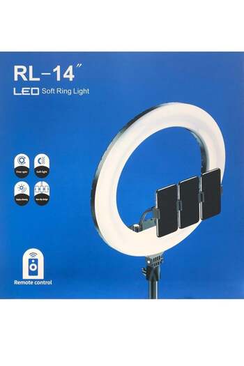 Generic RL-14 LED Ring Light 14 Inch Soft Ring Light for Smartphones YouTube TikTok Videos with Tripod & 3 p