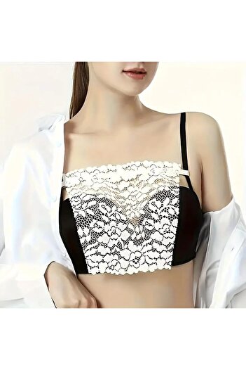 Generic 3pcs Elegant Floral Bra Inserts Polyamide Woven Lace Shield Pads Anti-glare Comfortable Lingerie Enh
