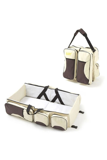 TSUMAB 3-in-1 Baby Diaper Bag with Foldable Crib and Changing Station – Portable Travel Bassinet