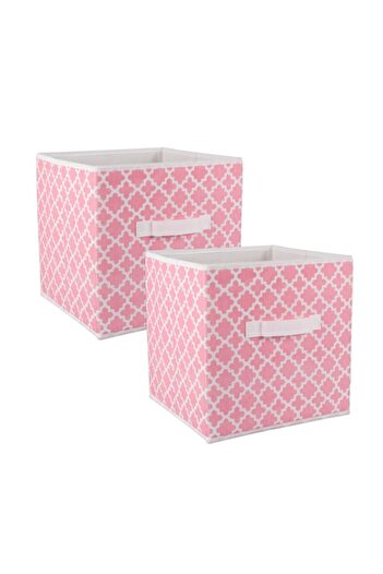 Generic DII Non Woven Polyester Storage Bin, Pink Sorbet, Small Set of 2