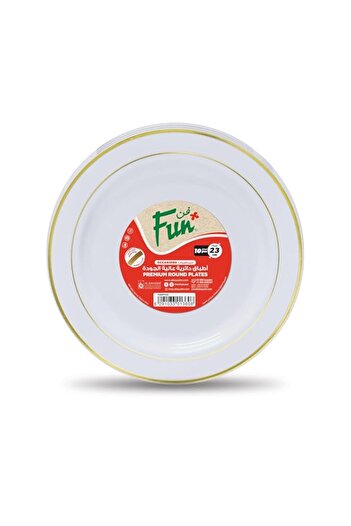 Generic Fun Festive, Premium Gold Ring Plate 23cm, Pack Of 10, Medium