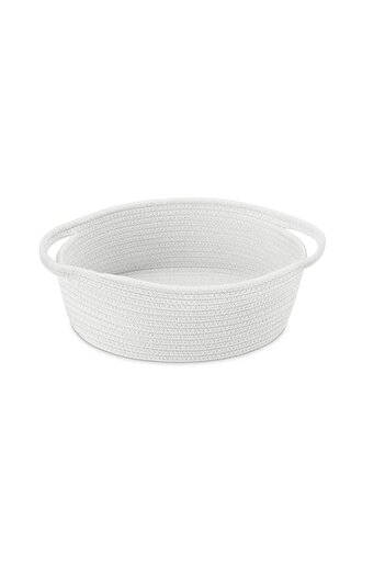 Generic Bukela Small Woven Basket, Cute Cotton Rope Basket, Small Oval Room Storage Basket, Cat Basket, Emp